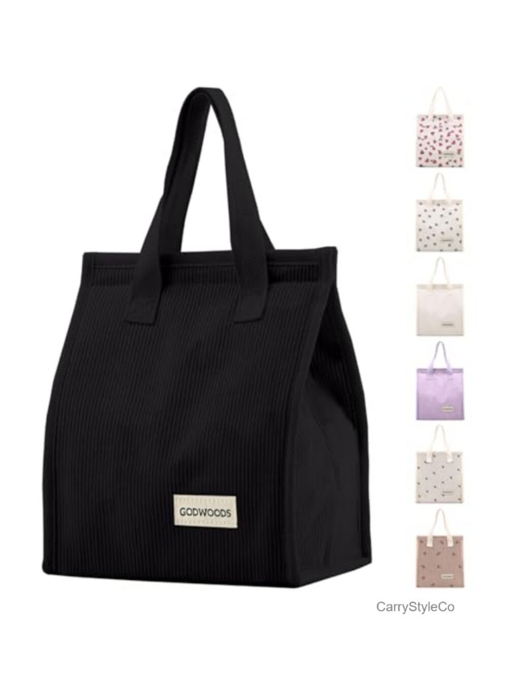 Corduroy Insulated Lunch Bag 7.75L Leakproof Lunch Tote for Work Travel